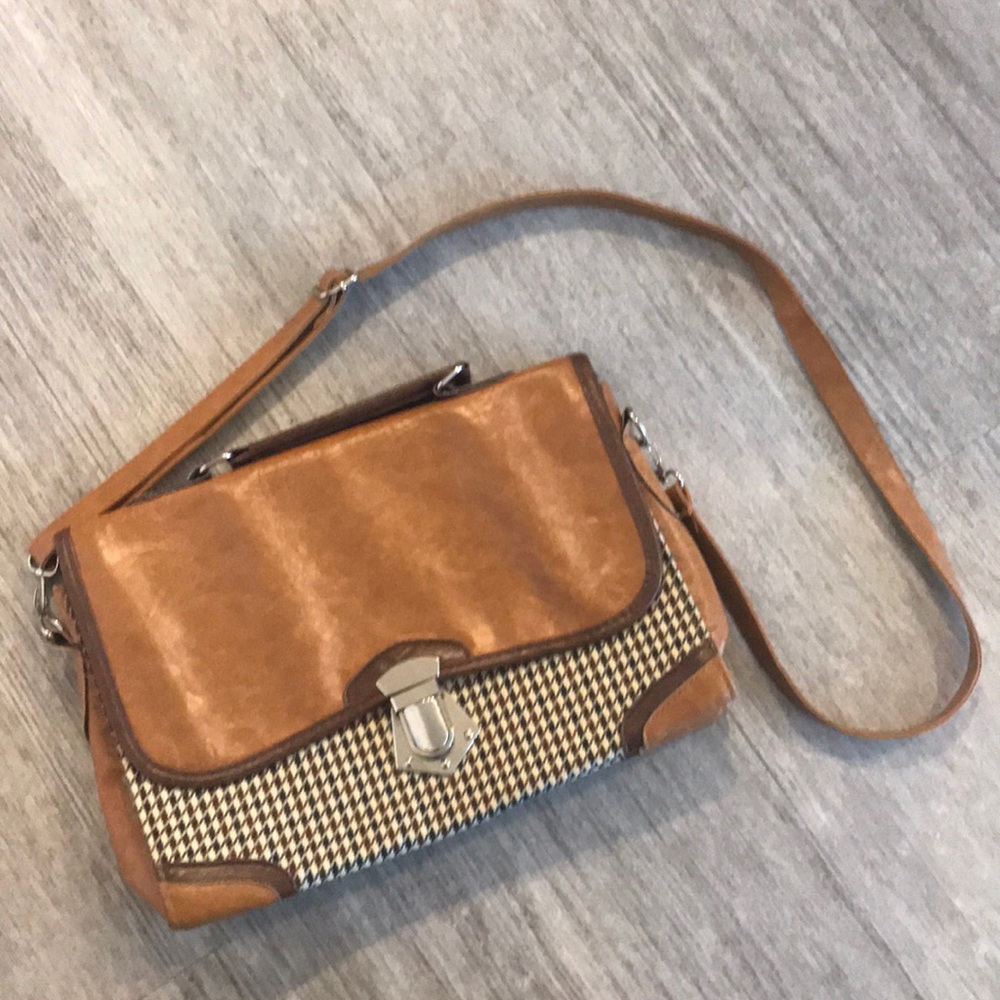 Cute checked cross body “school” satchel bag